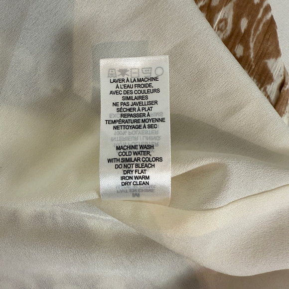 Dynamite Pleated Damask Mini Skirt Womens Medium White Tan Lined - Picture 9 of 11